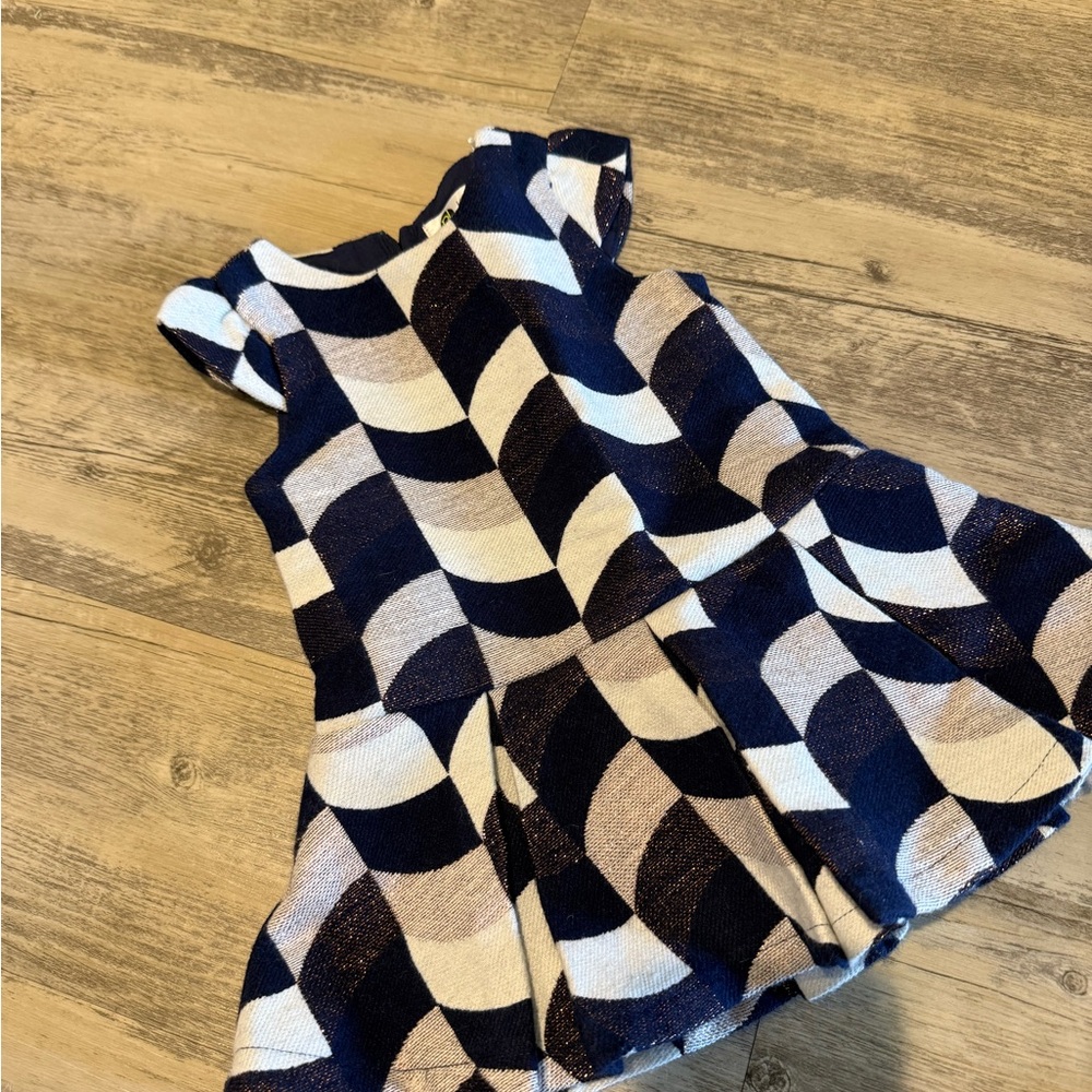 Tweed patterned formal girl dress
